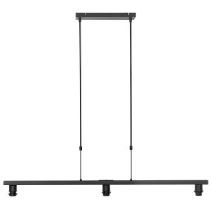 Alternative view of Suspension noire avec trois lumières et abat-jour en osier  Steinhauer Stang