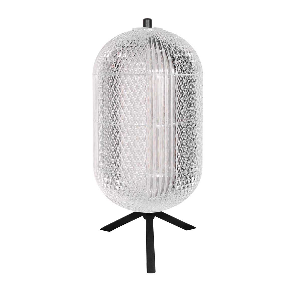 Lampe de table moderne noire en verre Mexlite Geripu