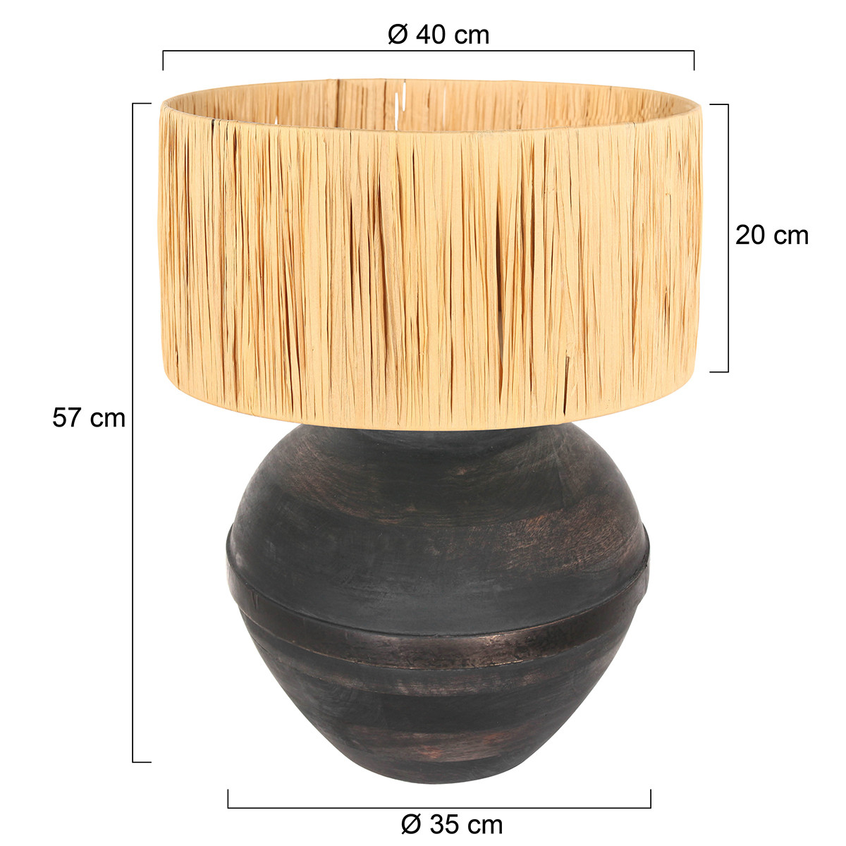 Lampe De Table Lux.pro Avec Abat-jour Sphérique Noir - Douille E27, Câble 180cm, Design Moderne Pour Salon, Chambre, Bureau