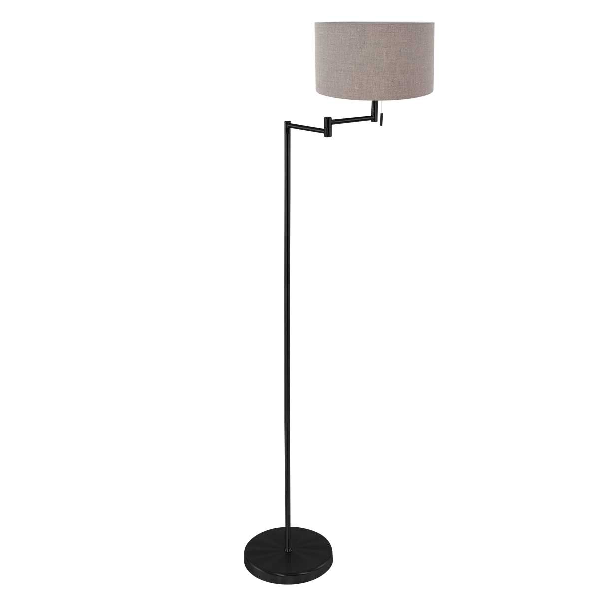 Lampadaire noir et moderne avec abat-jour gris Mexlite Bella