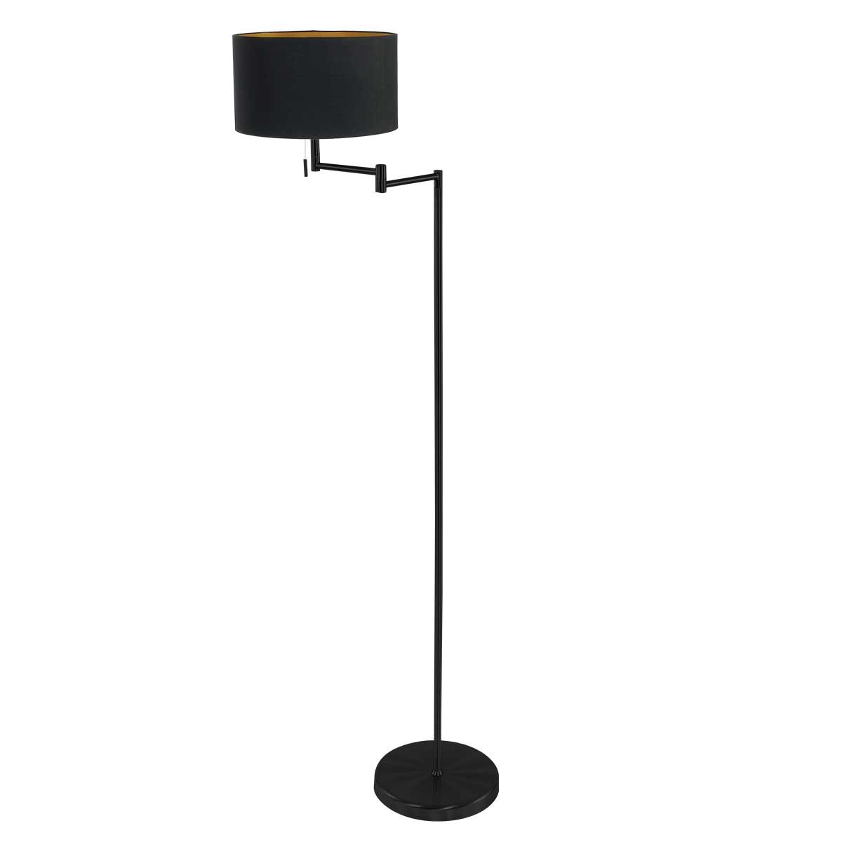 Lampadaire industriel noir avec abat-jour noir Mexlite Bella – Image 2