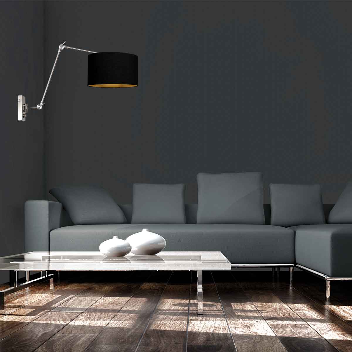 Applique murale moderne en métal et tissu Steinhauer Prestige Chic – Image 3