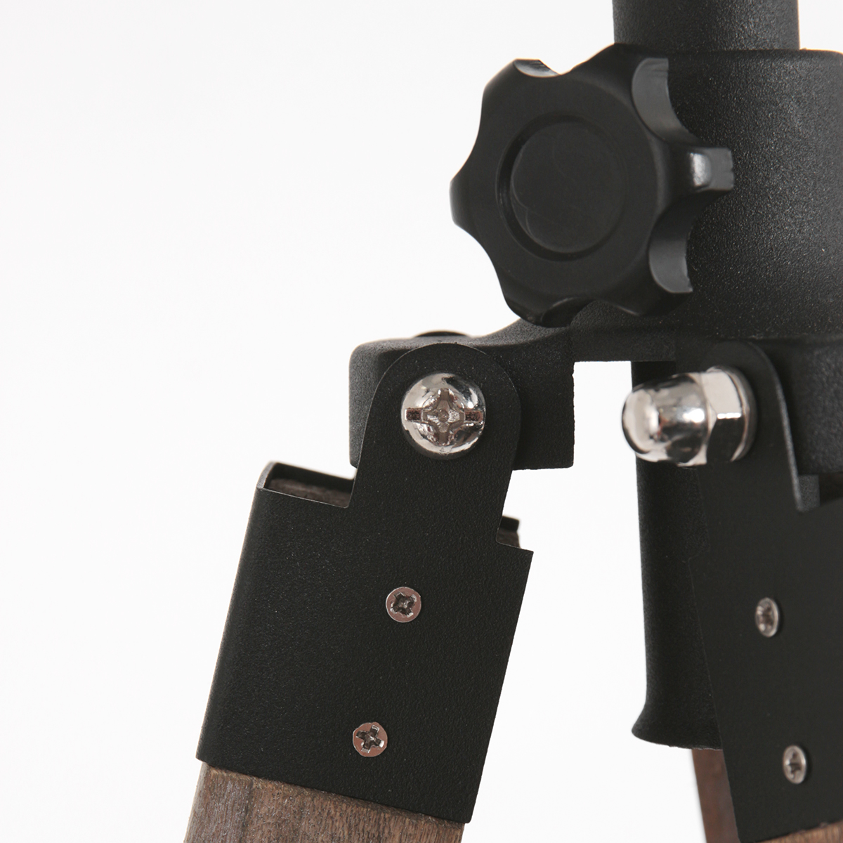 Lampadaire noir en bois avec abat-jour en lin Mexlite Triek – Image 4