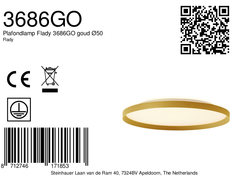 Plafonnier blanc moderne en plastique Steinhauer Flady – Image 7