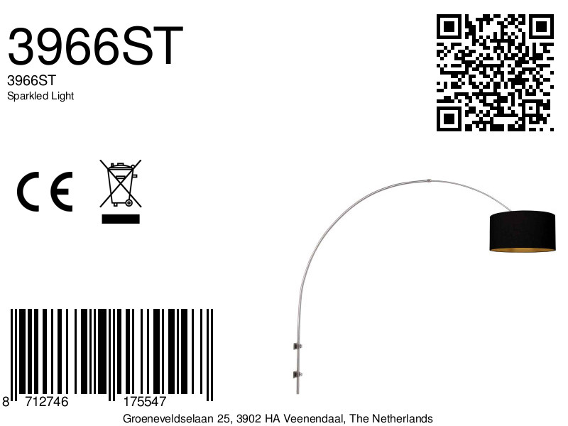 Applique murale arc gris Steinhauer Sparkled Light – Image 7