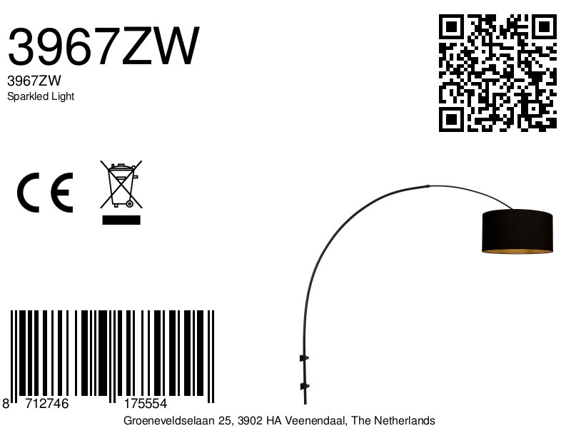 Applique murale arc noir Steinhauer Sparkled Light – Image 7