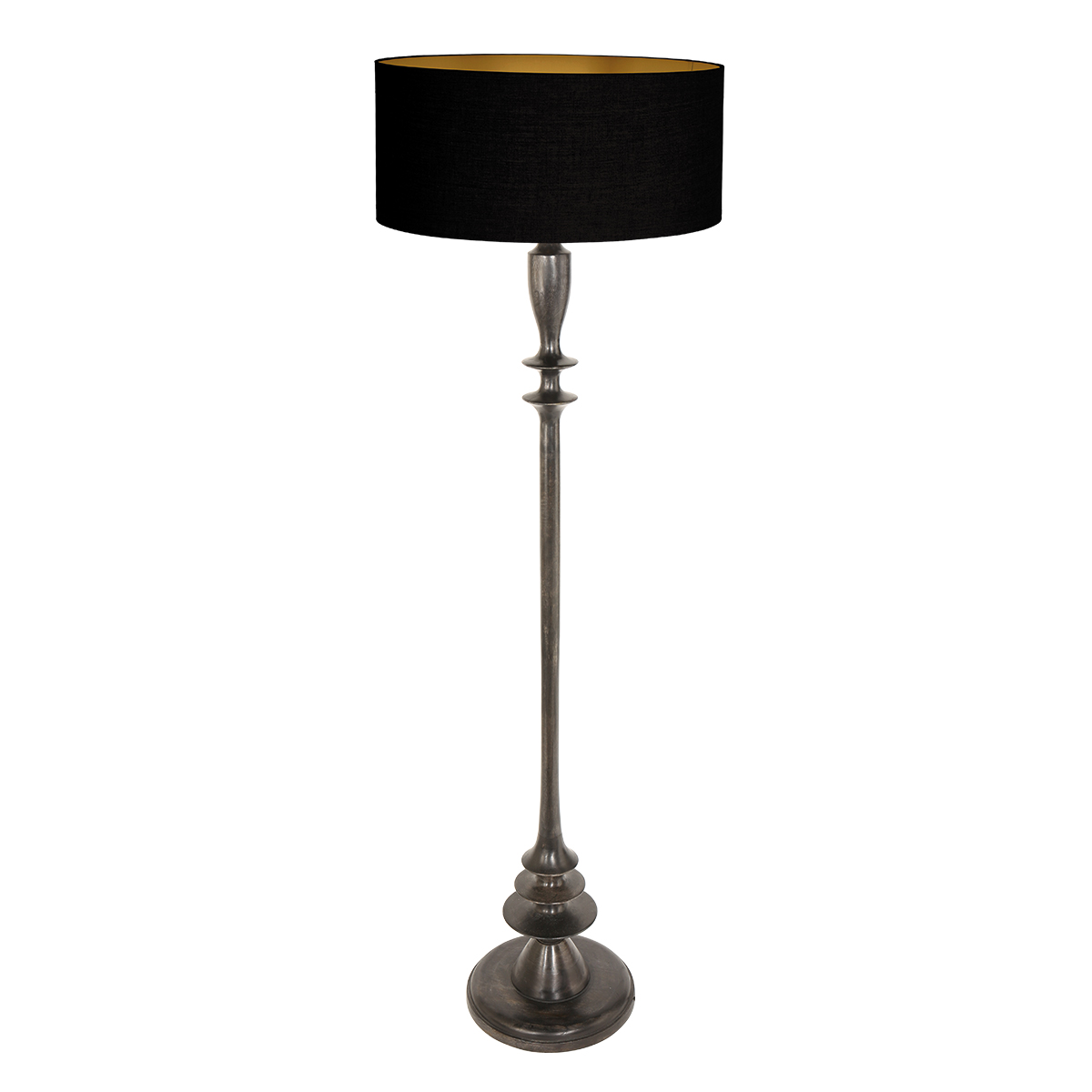 Lampadaire rustique en bois noir Anne Light & Home Bois – Image 2
