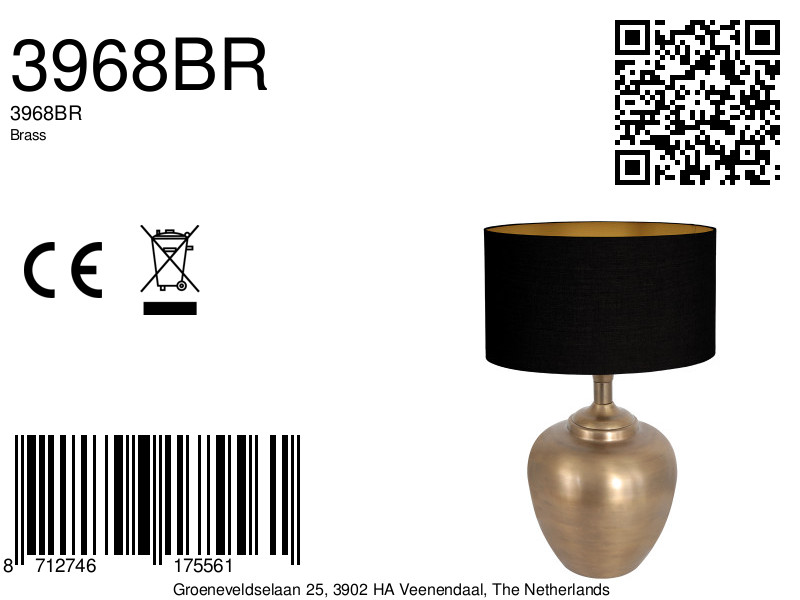 Lampe de table classique en laiton sphérique Steinhauer Brass – Image 8