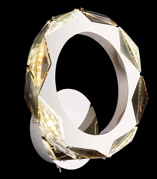 Applique murale annulaire cristal acrylique chrome/gris fumé Globo Karilion – Image 3