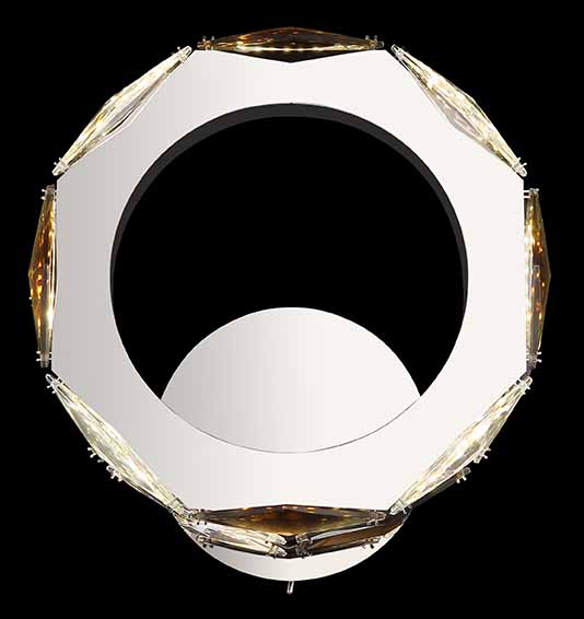 Applique murale annulaire cristal acrylique chrome/gris fumé Globo Karilion – Image 4