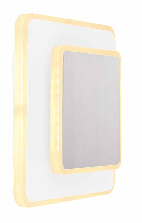 Applique murale blanche/nickel double carrée Globo Many – Image 3