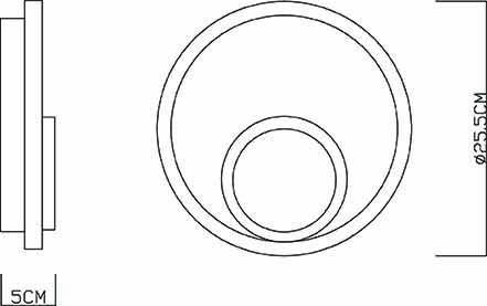 Applique murale double cercle acier/blanc Globo Villa – Image 3