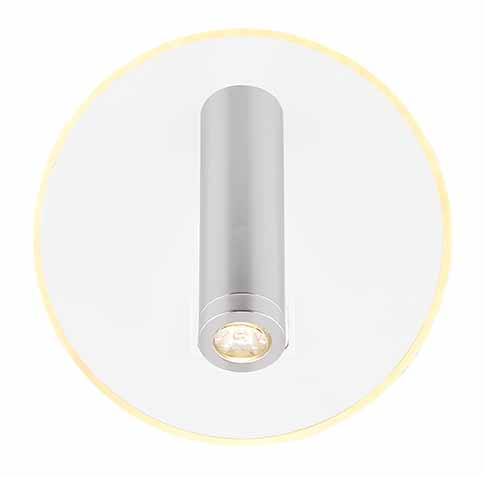 Applique murale moderne cylindrique blanc/nickel Globo Many – Image 2