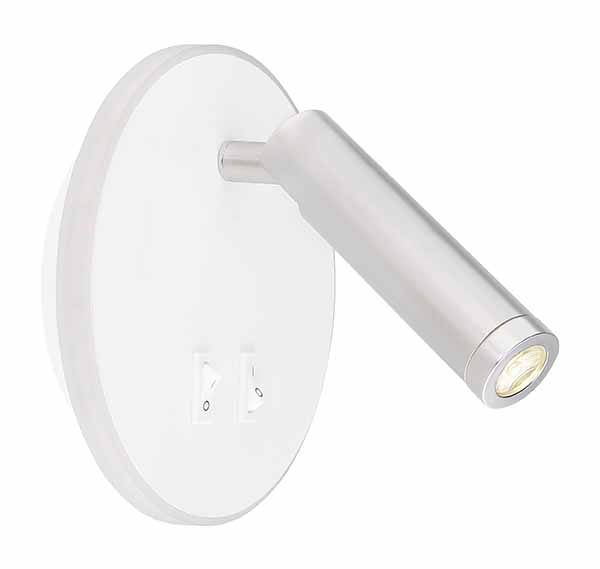 Applique murale moderne cylindrique blanc/nickel Globo Many – Image 4