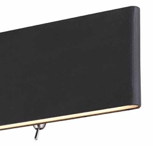 Alternative view of Applique murale moderne noire en aluminium Globo Siegfried