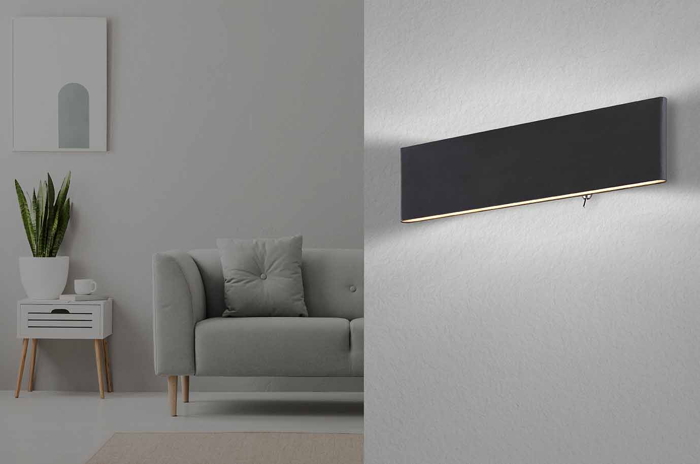 Applique murale moderne noire en aluminium Globo Siegfried – Image 3