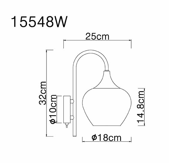 Applique murale moderne noire en métal Globo Maxy – Image 4