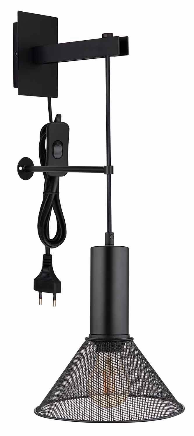 Applique murale rétro noire en métal Globo Jedd – Image 2