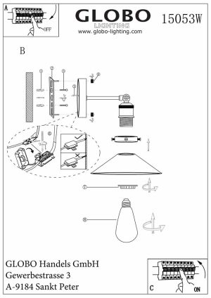Alternative view of Applique murale vintage en laiton et métal Globo Lenius