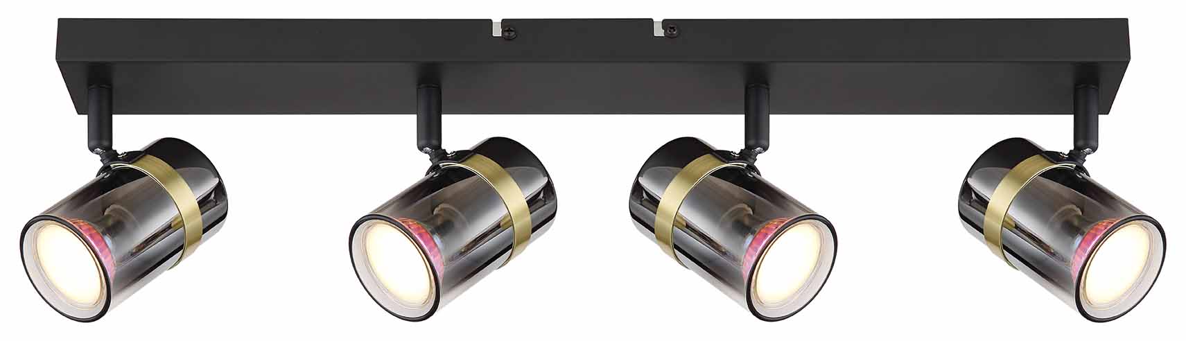 Barre de 4 spots noire pul accent doré Globo Trabby – Image 2