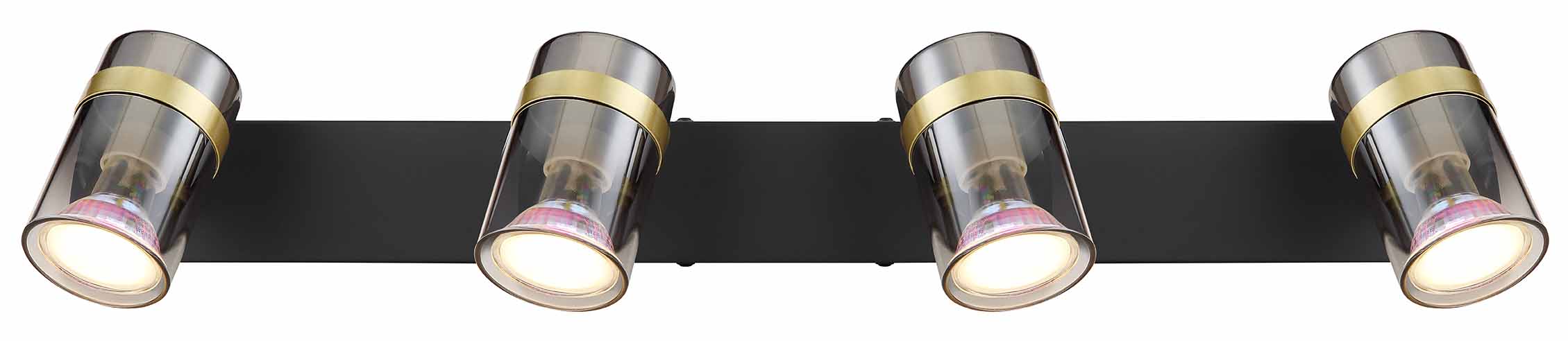 Barre de 4 spots noire pul accent doré Globo Trabby – Image 3