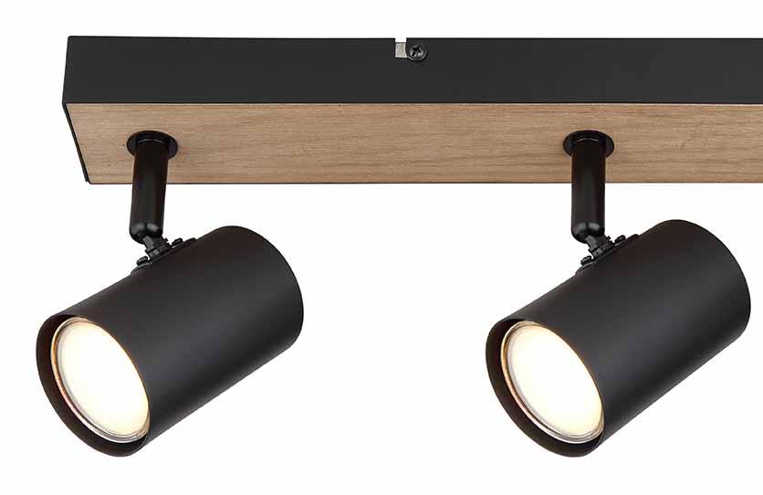 Barre de spots noir-naturel 3 spots Globo Robby – Image 4