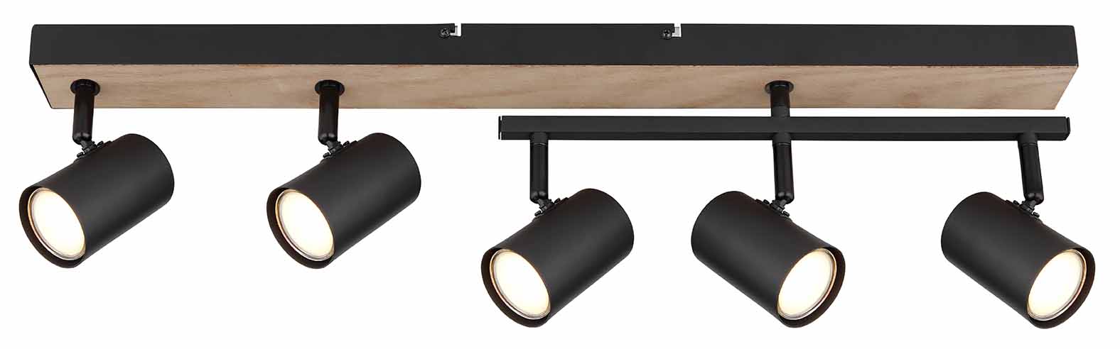 Barre noir-naturel 5 spots avec bras pivotant Globo Robby – Image 2