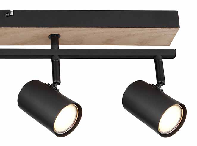 Barre noir-naturel 5 spots avec bras pivotant Globo Robby – Image 4