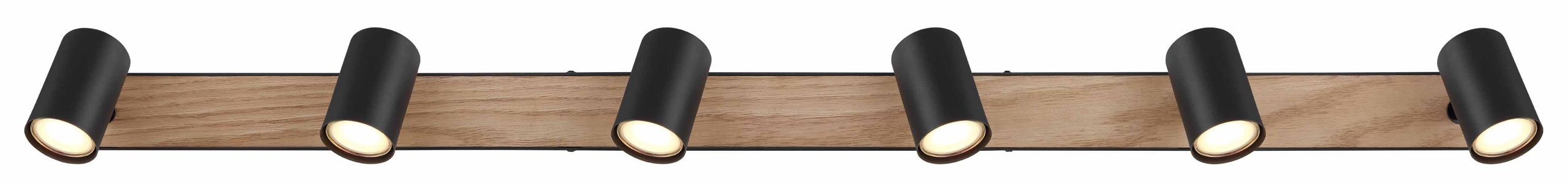 Barre noir-naturel 6 spots Globo Robby – Image 3