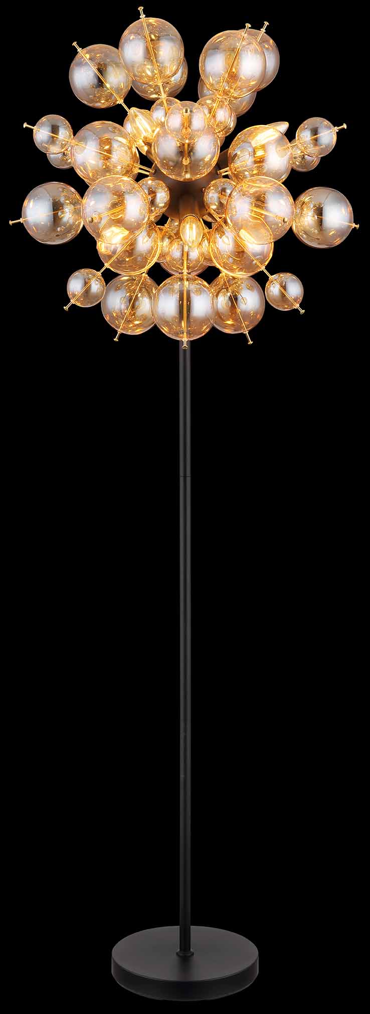 Lampadaire Art Déco en métal noir Globo Udo – Image 3