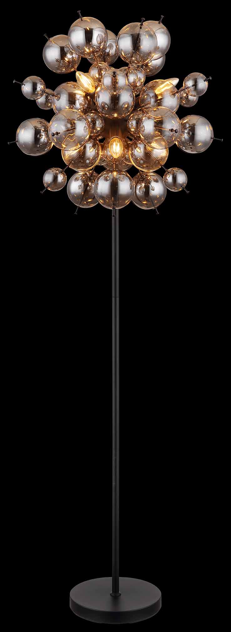 Lampadaire Art Déco noir en métal Globo Udo – Image 3