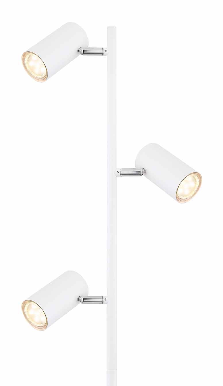 Lampadaire blanc 3 spots sur tige Globo Robby – Image 2