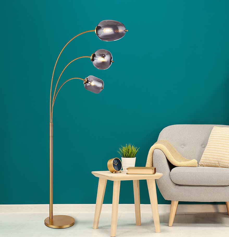 Lampadaire moderne en métal noir Globo Blacky – Image 4