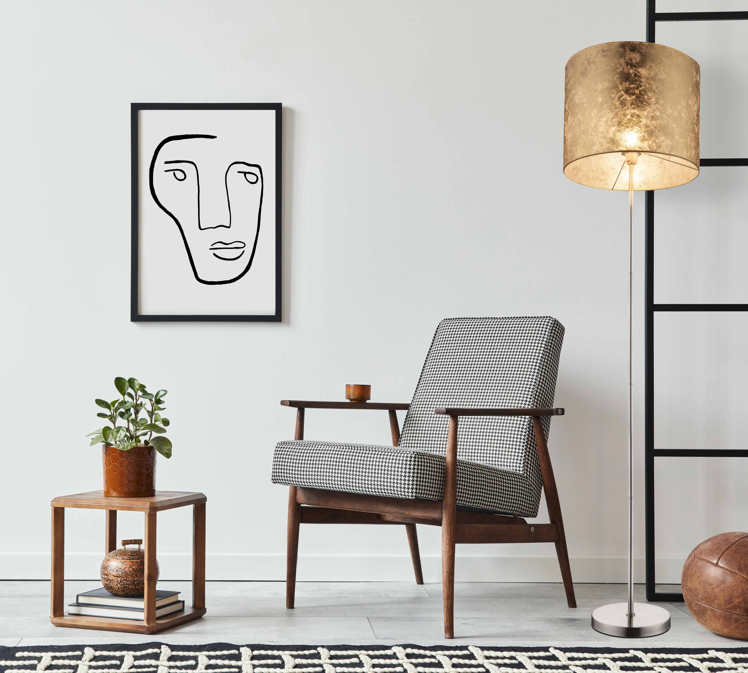 Lampadaire classique en métal nickel Globo Amy – Image 2