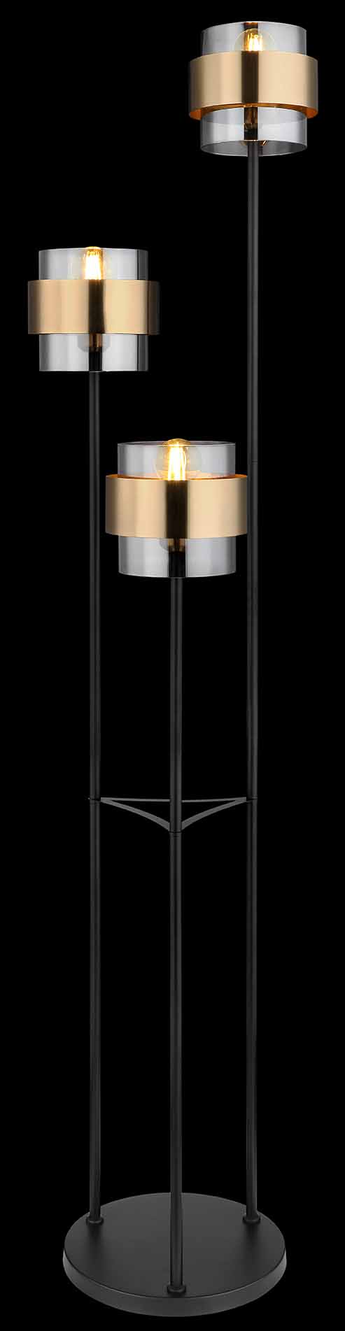 Lampadaire classique en métal noir et or Globo Milley – Image 4