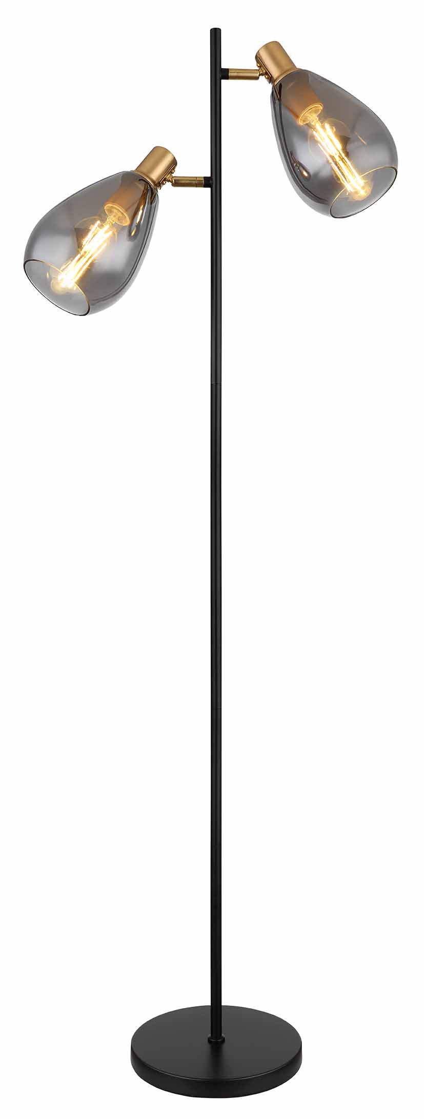 Lampadaire classique noir en métal Globo Fanni – Image 2