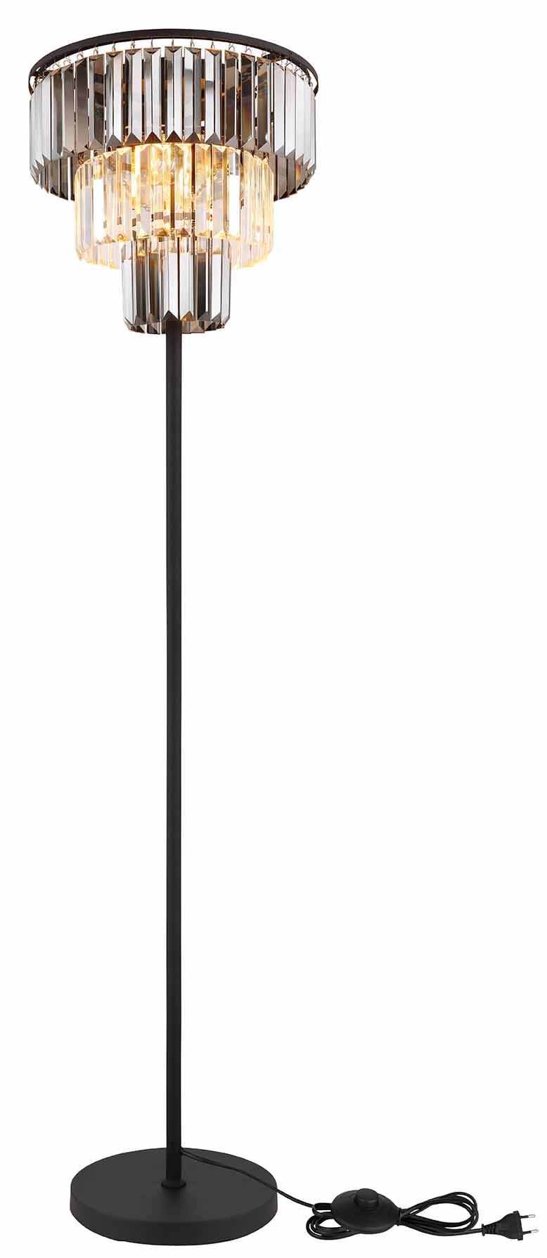 Lampadaire classique noir en métal Globo Naxis – Image 4