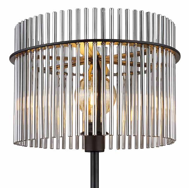 Lampadaire classique noir rond Globo Gorley – Image 3