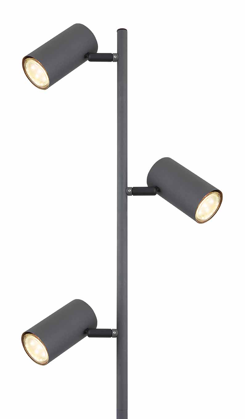 Lampadaire gris 3 spots sur tige Globo Robby – Image 2