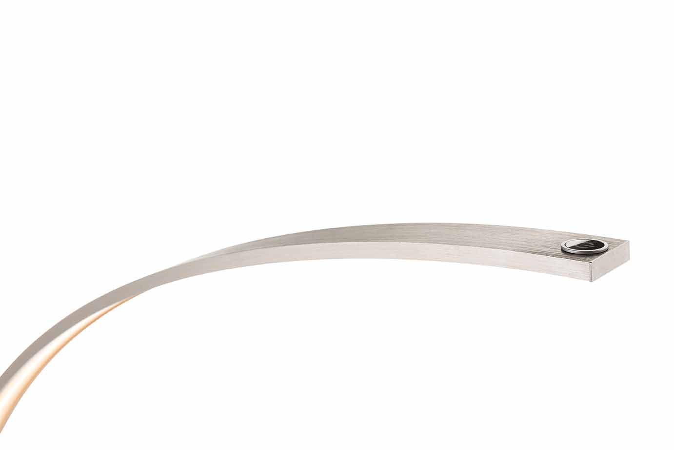 Lampadaire minimaliste courbé nickel Globo Sahara – Image 2