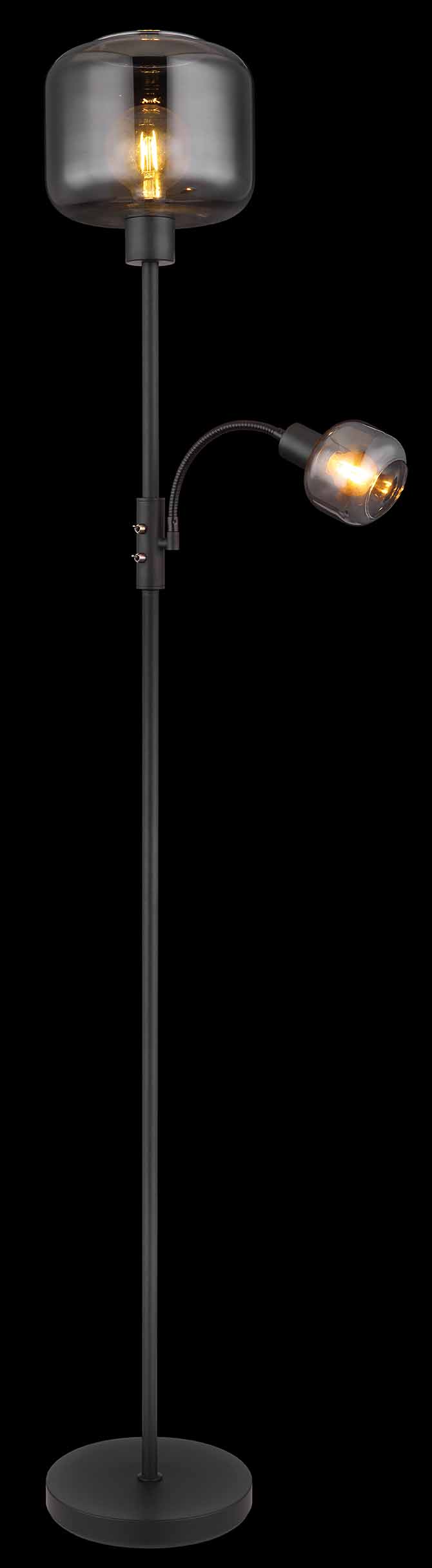 Lampadaire moderne en verre et métal noir Globo Giuseppe – Image 3