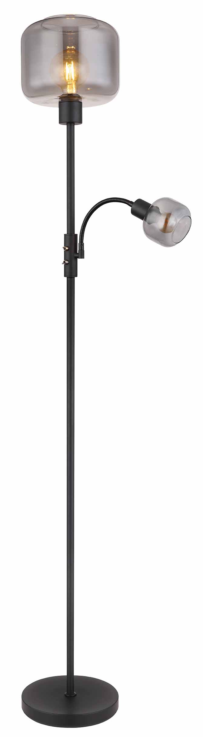 Lampadaire moderne en verre et métal noir Globo Giuseppe – Image 4