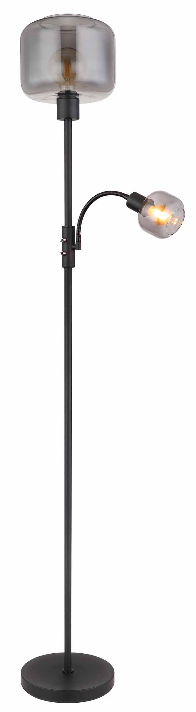 Lampadaire moderne en verre et métal noir Globo Giuseppe – Image 5