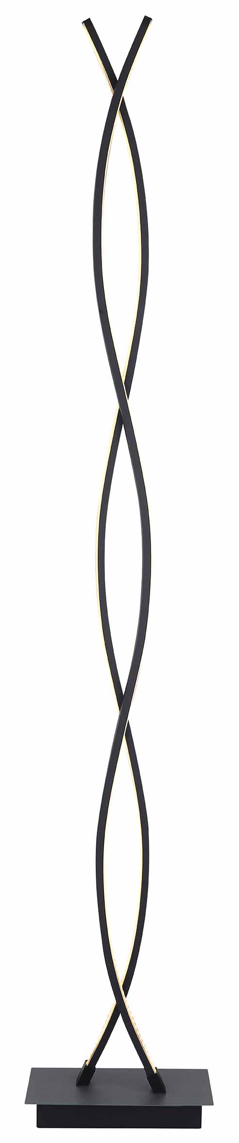 Lampadaire noir métal spirale étroite Globo Marius – Image 2