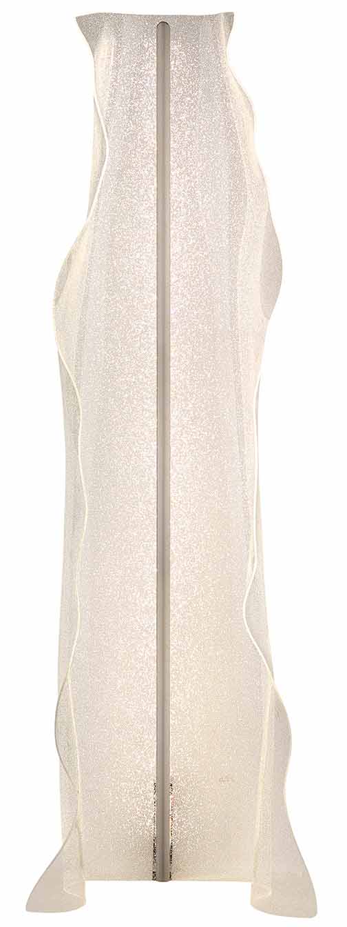 Lampadaire organique courbé nickel/transparent Globo Saque – Image 2