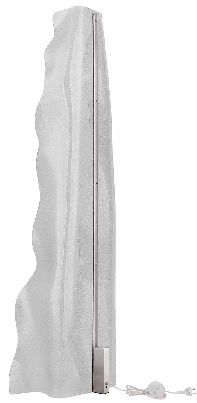 Lampadaire organique courbé nickel/transparent Globo Saque – Image 3