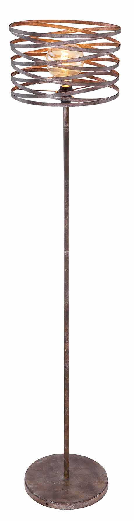 Lampadaire rétro brun en métal Globo Marco – Image 2