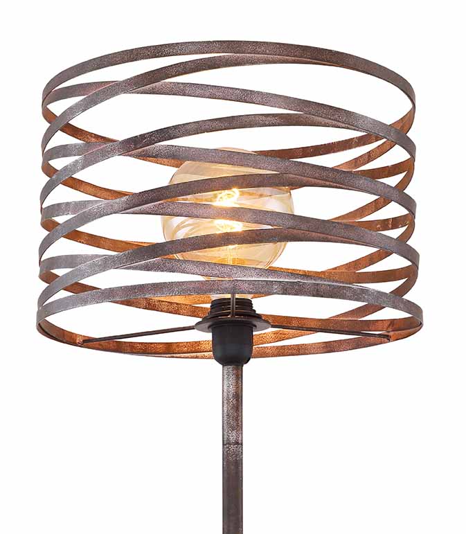 Lampadaire rétro brun en métal Globo Marco – Image 3