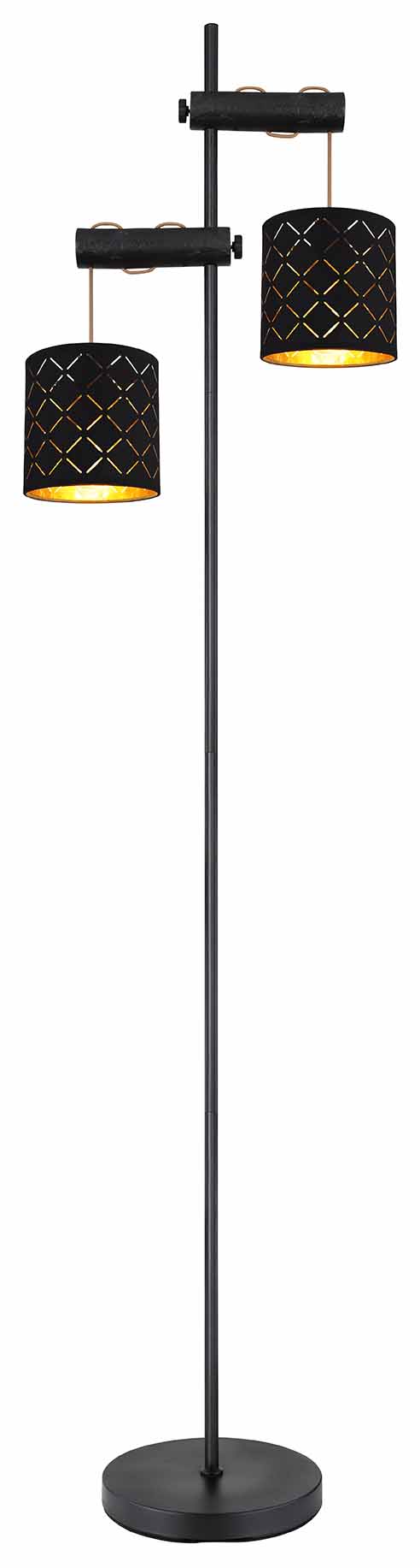 Lampadaire rétro en métal noir Globo Clarke – Image 2