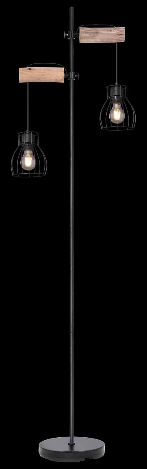 Lampadaire rétro en métal noir Globo Mina – Image 4